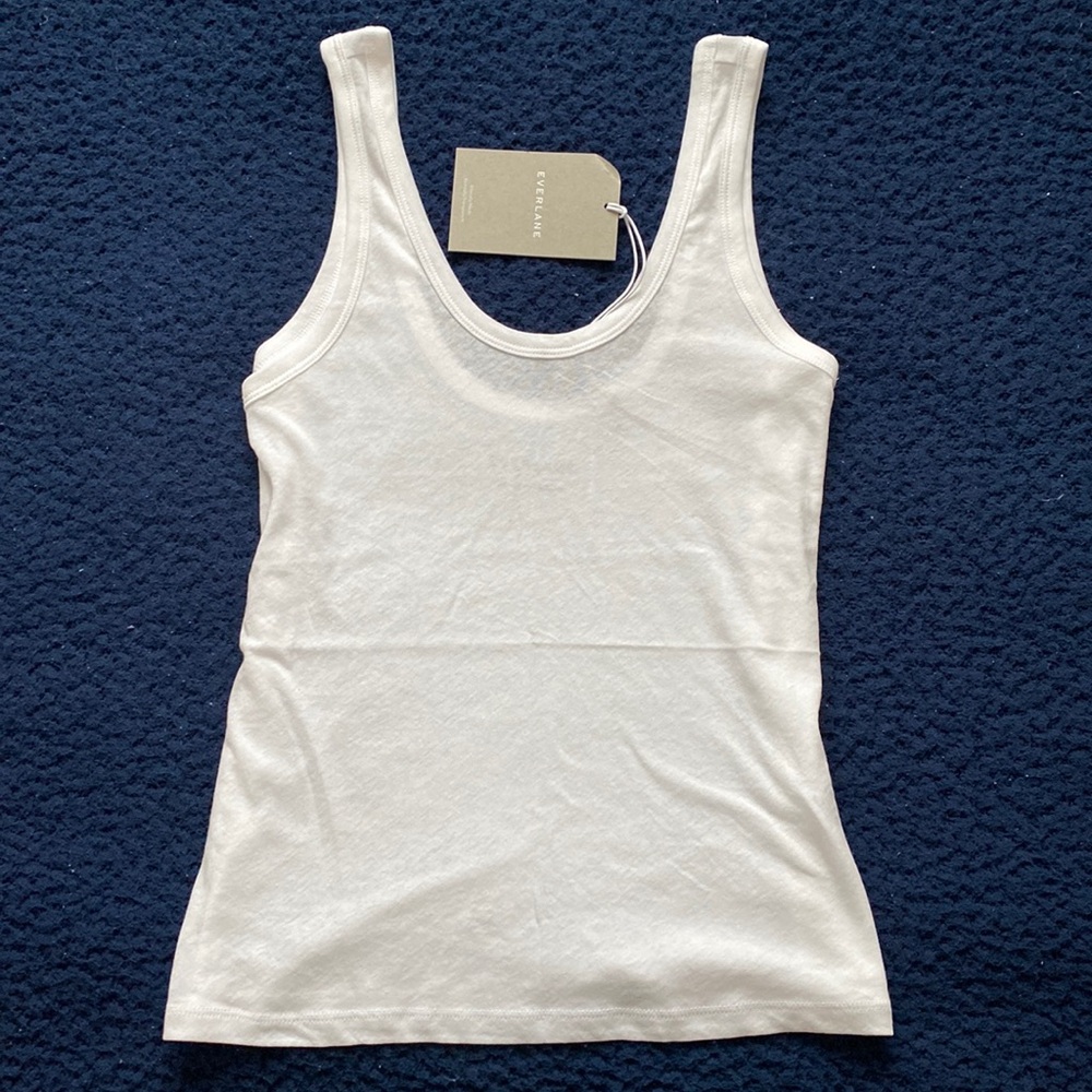 Everlane Basic White Layering Tank Top (“The Air Tank”)